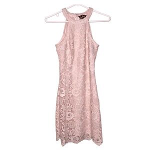 Lulus Love Poem Blush Pink Lace Mini Dress Size XS